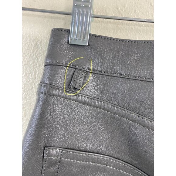 Aritzia Wilfred The Melina Faux Leather Straight leg Pants Womens 2 Gray Green - Picture 11 of 16